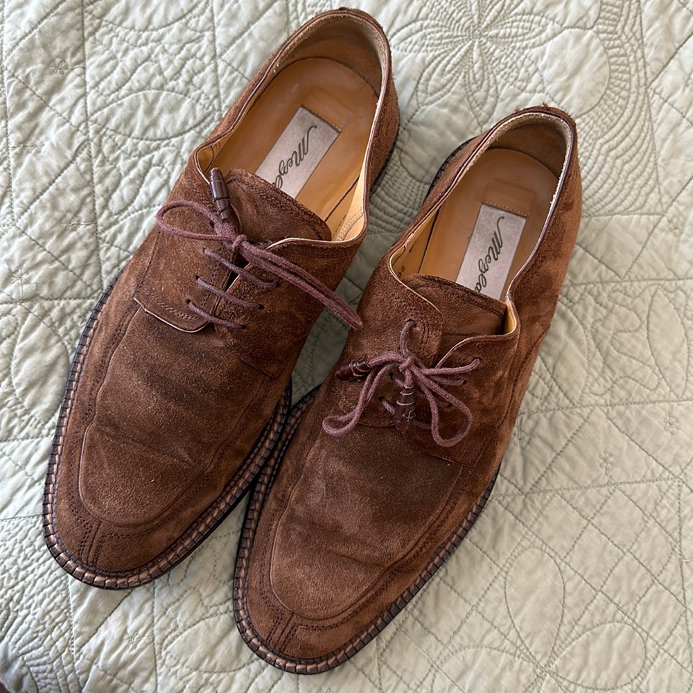 Mezlan Rovigo Brown Suede Lace-Up Mens Derby shoes.